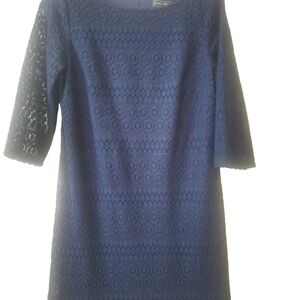Jessica Howard Navy Blue Floral Lace Dress Size 12